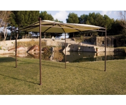 Tonnelle Carrée 3.5 x 3.5 m - ILLUSION en acier couleur rouille