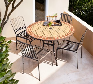 Table mosaique ronde Ø110 - collection MOZAIK  