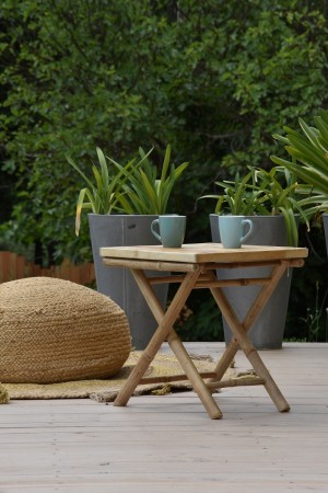 Table d'appoint pliante KALYS en bambou naturel 
