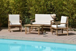 salon en bambou naturel 4 places