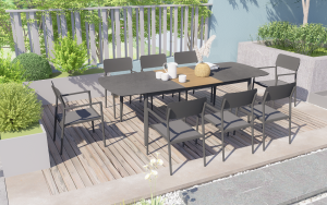 Table en Aluminium JADE Extensible 10 Places