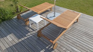 Bain de soleil HALONG XXL en acacia FSC 