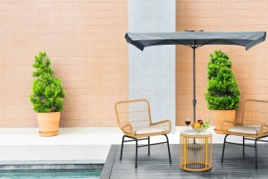 Demi-Parasol HALF - 2.30 x 1.30 m - Gris