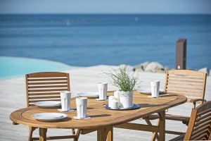 Table en Teck avec Allonge centrale - SALISBURGO 150/200 x 100 cm 