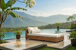 Méridienne KARTA en rotin naturel