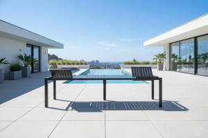 Table en aluminium anthracite PRISMA XXL