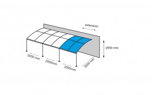 Extension Tonnelle Murale 2x3 m Illusion -ANTHRACITE