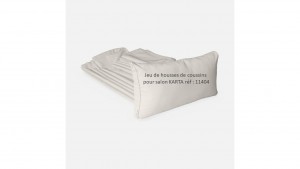 Jeu de Housses de coussins écrues pour salon KARTA - Set complet d'origine 12 pcs 