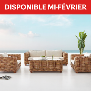 Salon Bas en rotin Naturel BANDUNG 4 pièces 