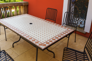 Table mosaique rectangulaire  160x90 cm - collection MOZAIK 
