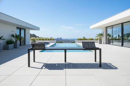 Table en aluminium anthracite PRISMA XXL