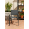 Lot de 4 fauteuils de jardin VENEZIA en Aluminium gris graphite