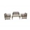 Salon de jardin en Aluminium imitation bois 4 pcs  - PASADENA